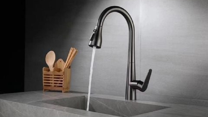 Vòi rửa bát nóng lạnh dây rút MC 1564