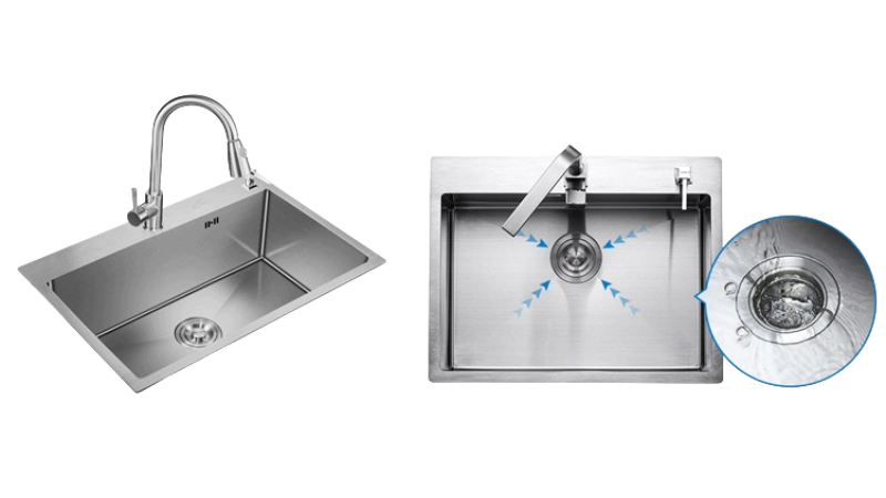 Chậu rửa inox 304 1 hố 60×45