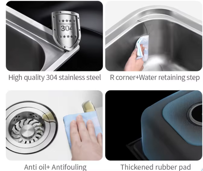 Chậu rửa bát 1 hố âm bàn Kazonax 7843