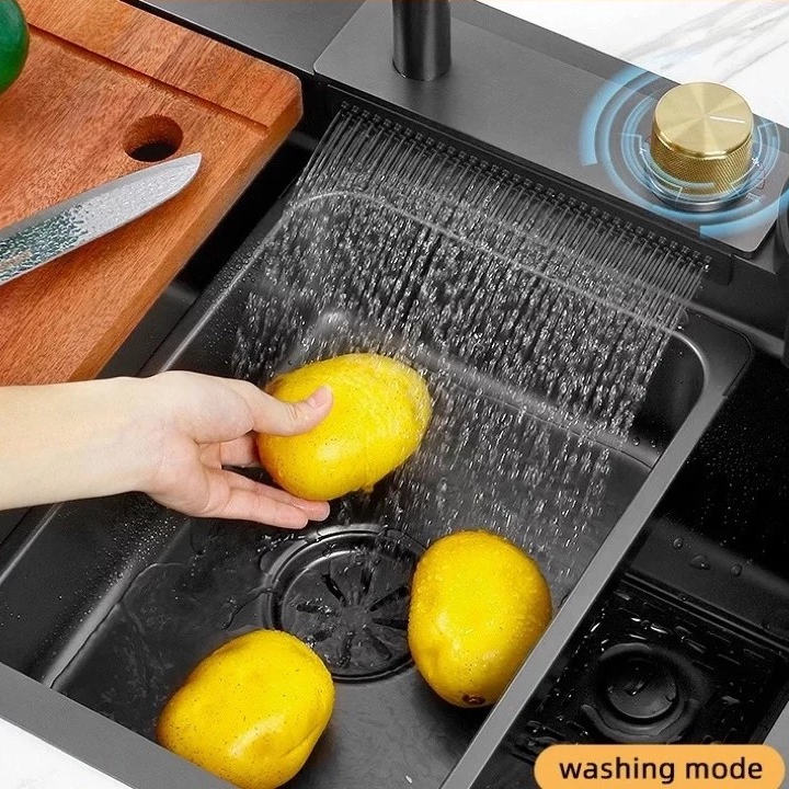 Chậu rửa bát 1 hố vòi thác Nano