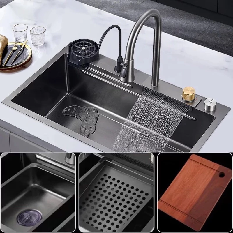 Chậu rửa bát 1 hố vòi thác Nano